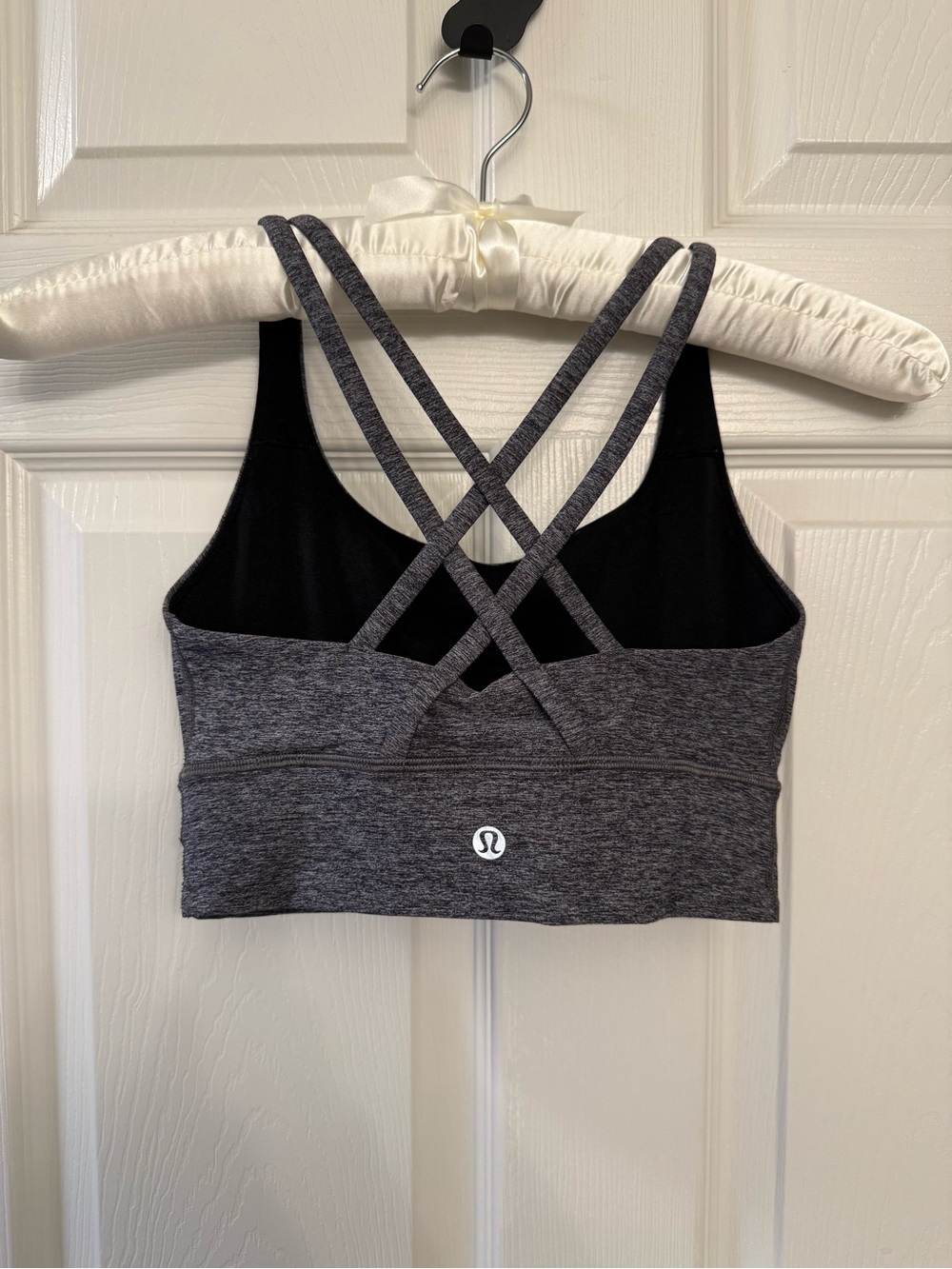 lululemon athletica Heathered Gray Crisscross-Back Sports Bra